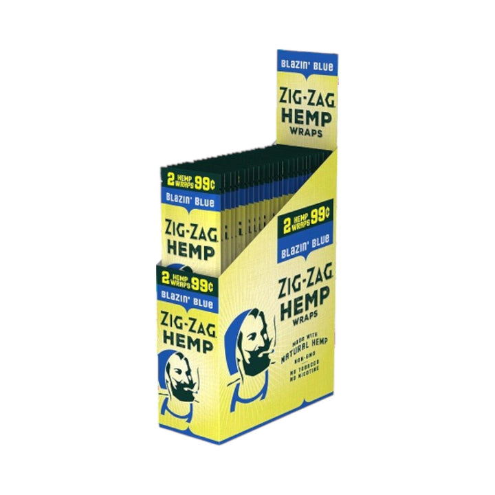 Zig Zag Natural Wraps 25-Pack-Blazin' Blue-840439106078-Reval Distributor