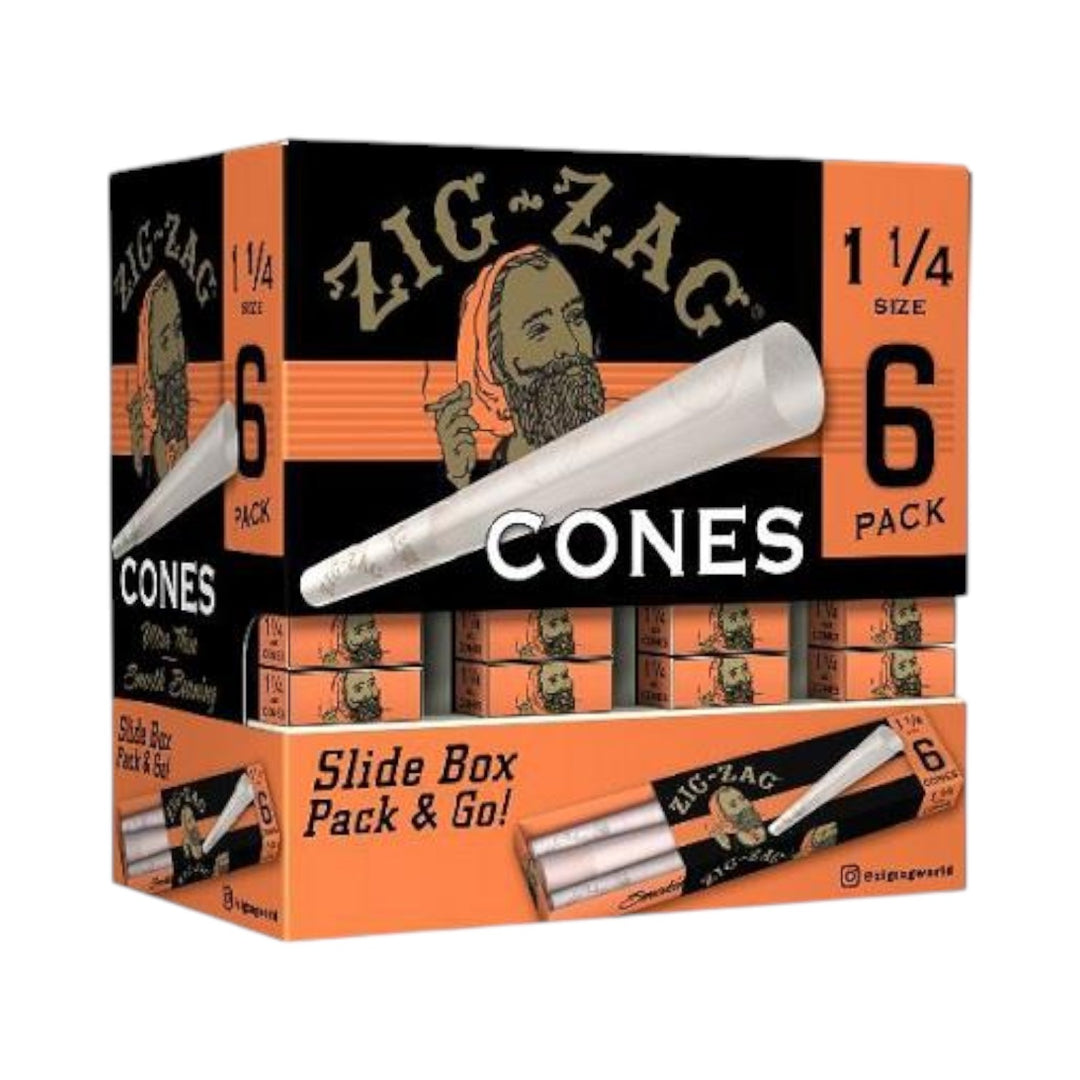 Zig Zag Paper Cones-1 1/4 DISPLAY (36/6PK)-008660007575-Reval Distributor