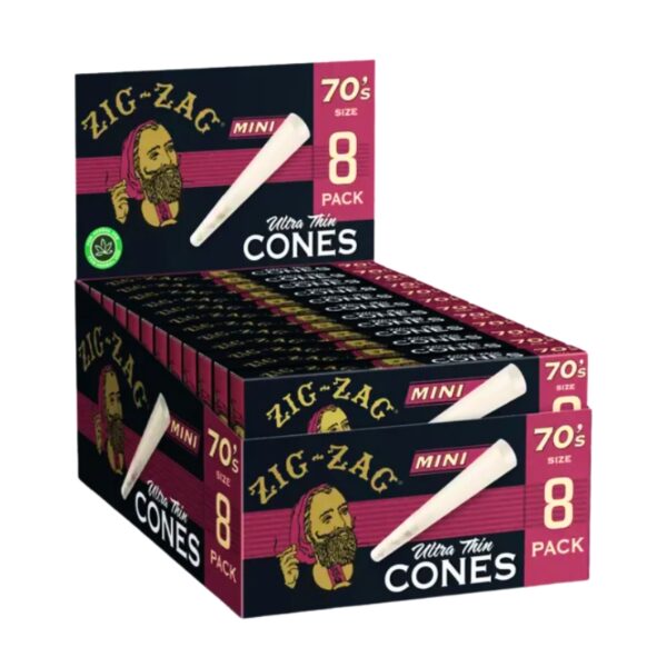 
Zig Zag Cones 70s Mini 8pk 18ct Display | Ultra Thin
