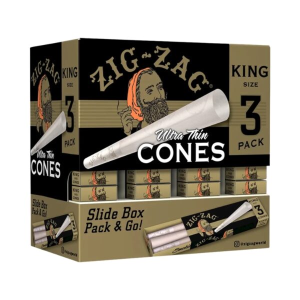 Zig Zag Cones King Size 3pk 36ct Display | Ultra Thin