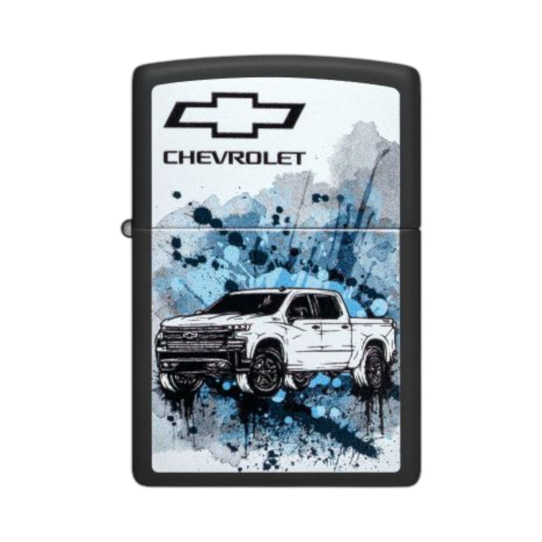 Zippo Lighter-Chevrolet Black Matte-191693549416-Reval Distributor