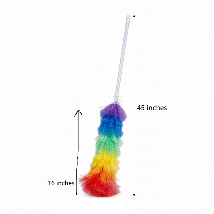 Colorful duster with measurement labels