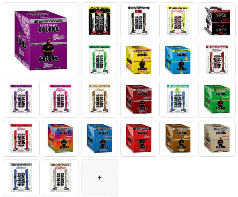 Colors Sheet Wraps Box | 25 count x 2 wraps