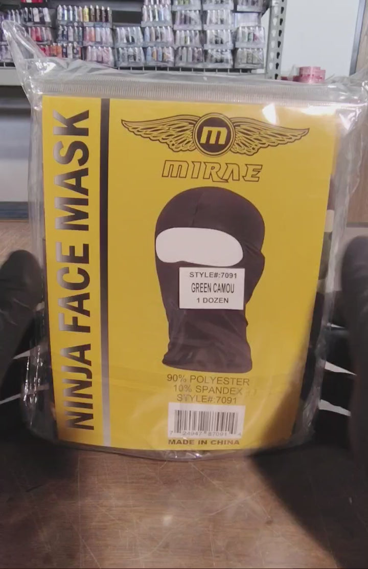Ninja Face Mask (Mirae) | 12 Count (Winter Face Mask for Men & Women - Cold Weather Gear for Skiing, Snowboarding & Motorcycle Riding)