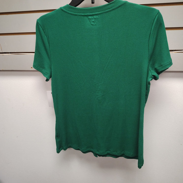 Women's Nine West Ribbed Short Sleeve Button Down Top Nine West size medium