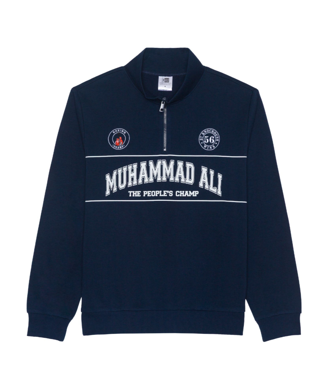 Men's Muhammad Ali Graphic Quarter-Zip Jacket Licensed Character | size large