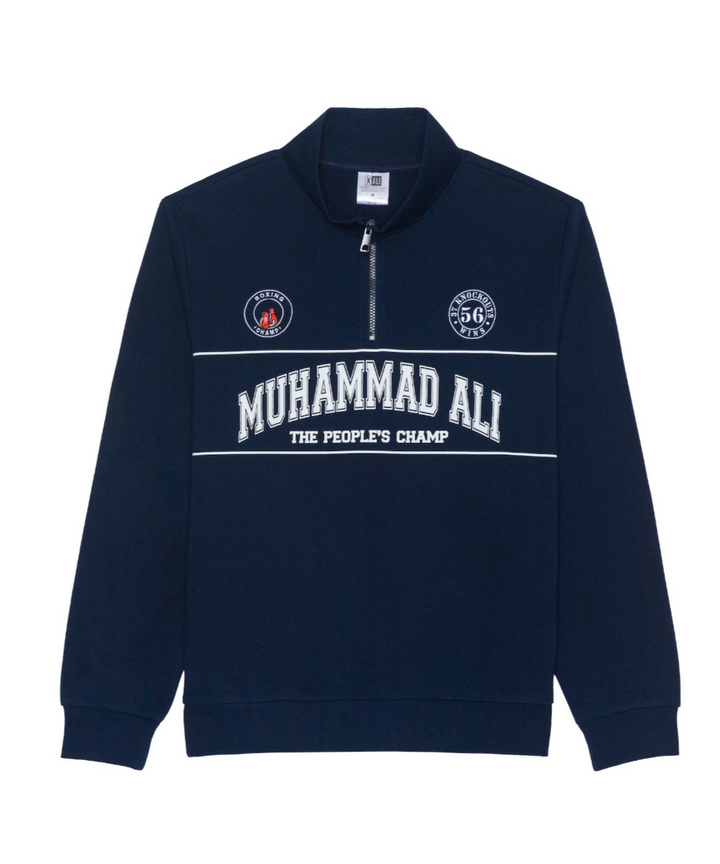 Men's Muhammad Ali Graphic Quarter-Zip Jacket Licensed Character | size large