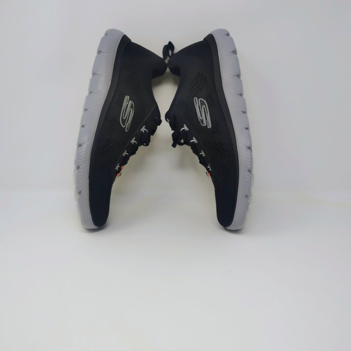 Black Skechers Lite-Weight athletic lace-up sneakers wide fit