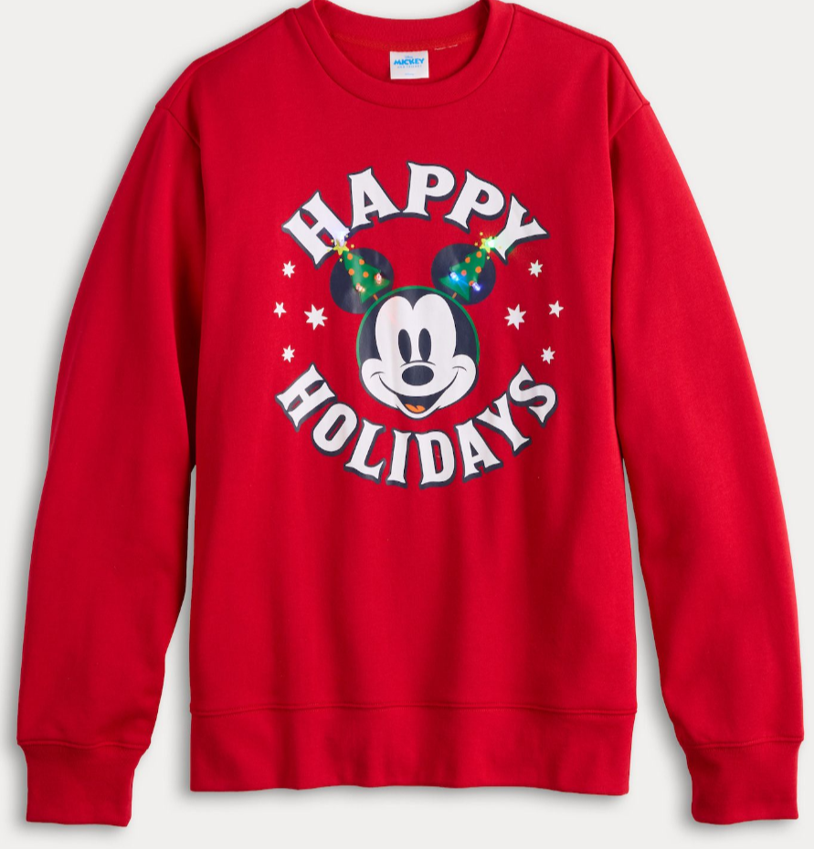 Men's Disney's Mickey Mouse Light Up Fleece Sweatshirt | size medium