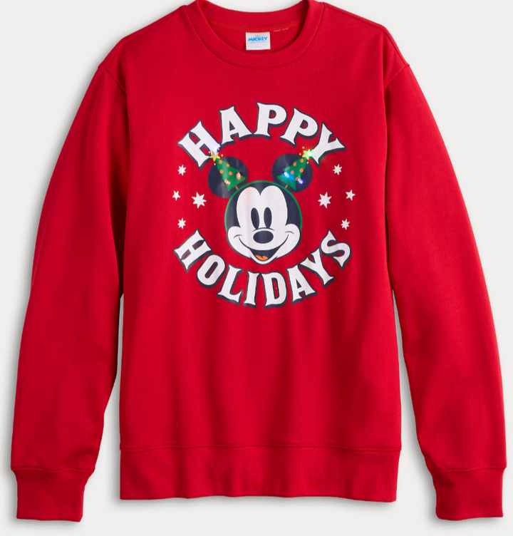Men's Disney's Mickey Mouse Light Up Fleece Sweatshirt | size medium