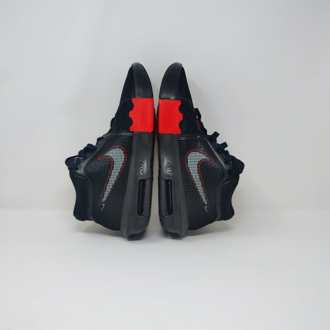 Nike LeBron Witness 8 basketball sneakers in the "Black/University Red" colorway (style code FB2239-005) size 9.5
