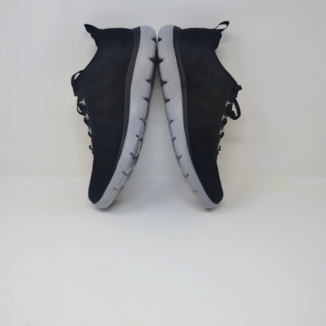 Black Skechers Lite-Weight athletic lace-up sneakers wide fit