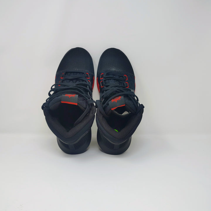 Nike LeBron Witness 8 basketball sneakers in the "Black/University Red" colorway (style code FB2239-005) size 9.5