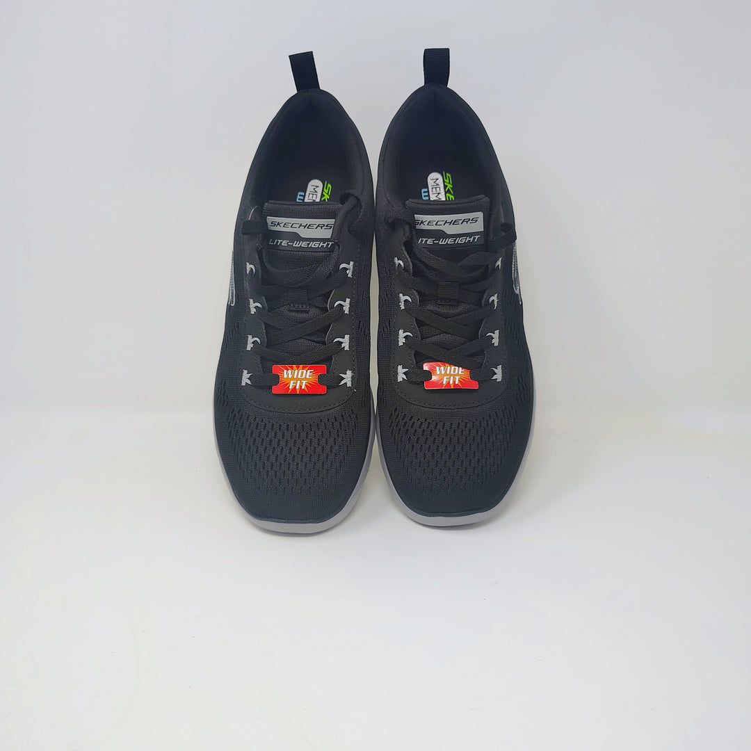 Black Skechers Lite-Weight athletic lace-up sneakers wide fit