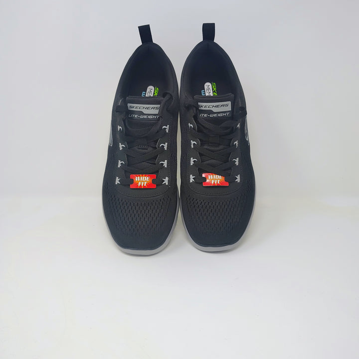 Black Skechers Lite-Weight athletic lace-up sneakers wide fit