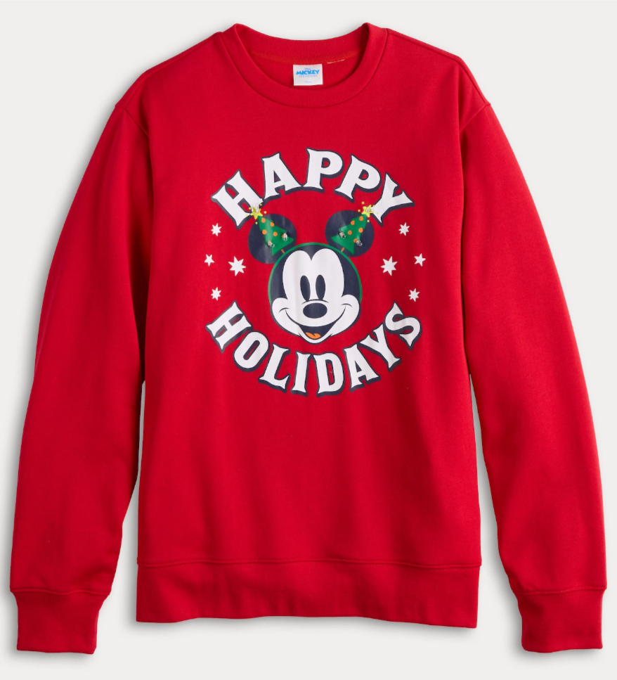 Men's Disney's Mickey Mouse Light Up Fleece Sweatshirt | size medium