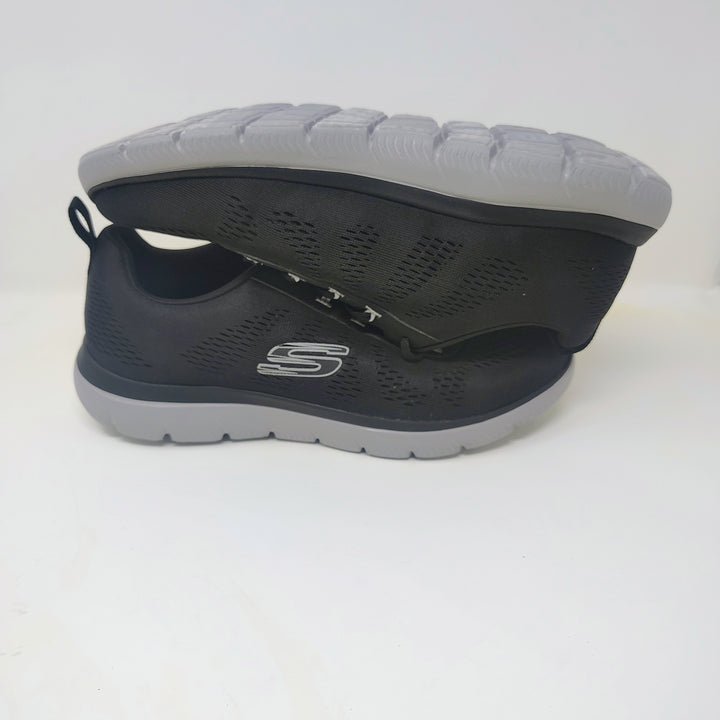 Black Skechers Lite-Weight athletic lace-up sneakers wide fit