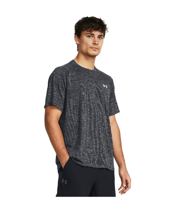 Men's Under Armour Tech Textured Short Sleeve Tee size XL in black/grey