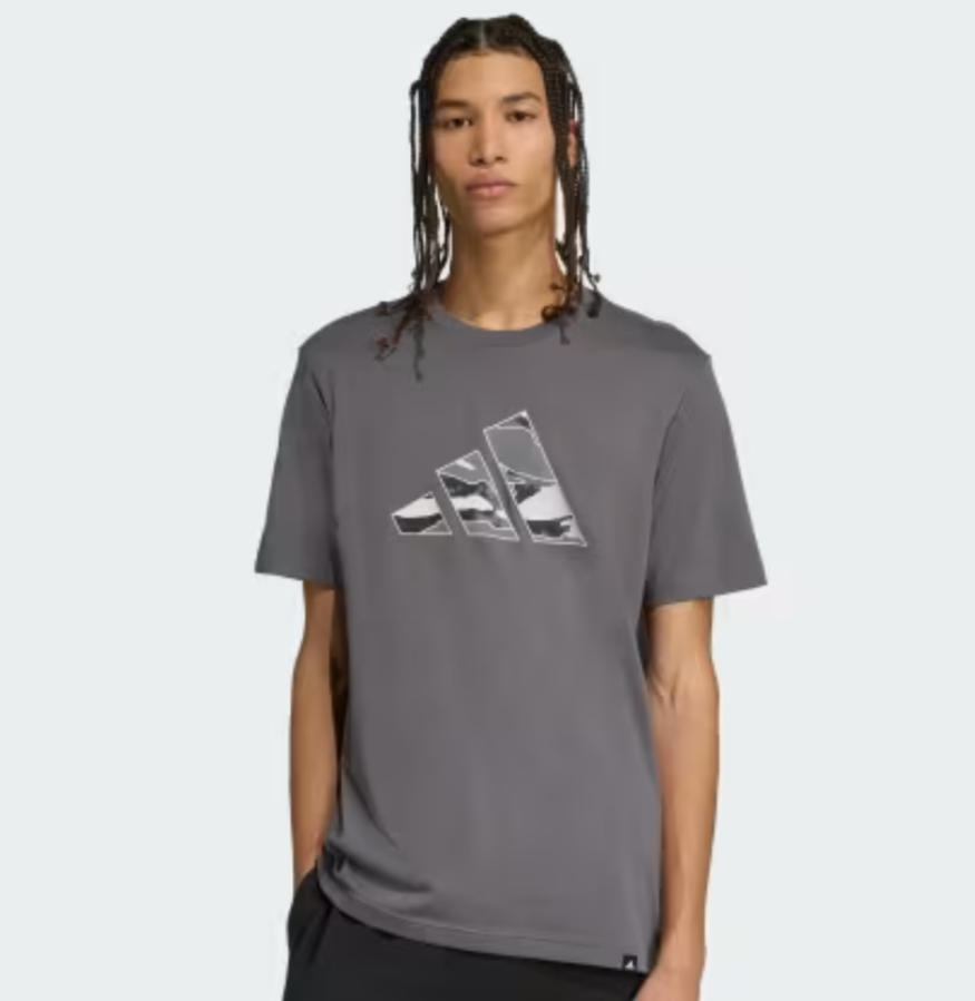 Adidas Camo Logo Graphic Tee in grey for men XL