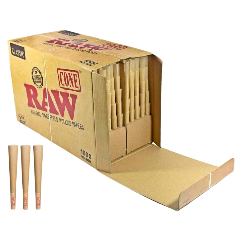 RAW Classic Cones 1 1/4 1000ct Bulk Box