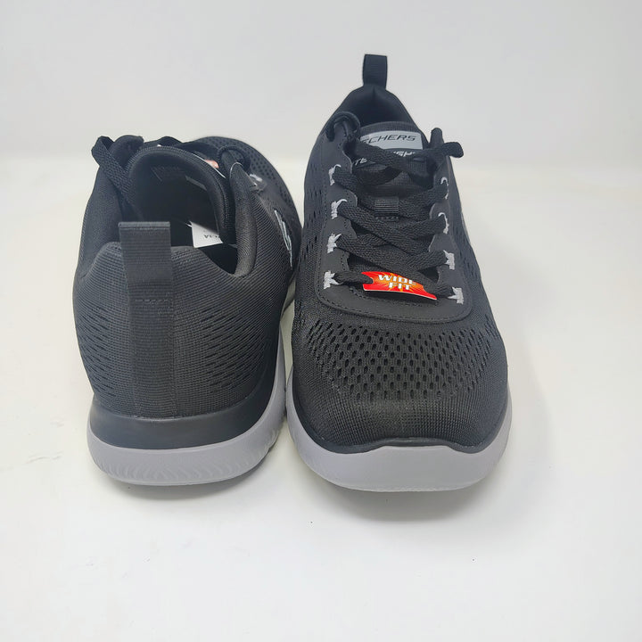 Black Skechers Lite-Weight athletic lace-up sneakers wide fit