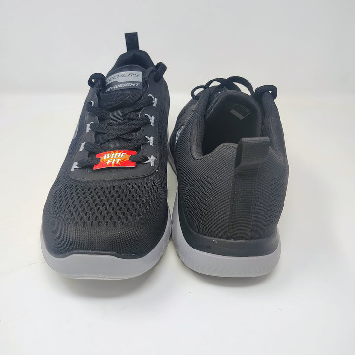 Black Skechers Lite-Weight athletic lace-up sneakers wide fit